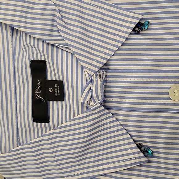 J. Crew Embellished Slim Fit Perfect Shirt Sz 6 - Picture 10 of 10